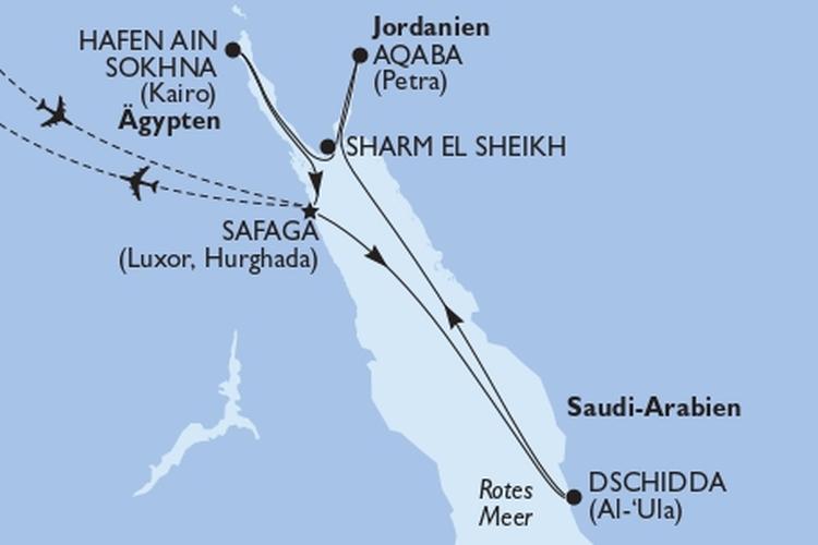 Kreuzfahrt im Roten Meer (Ägypten - Jordanien, Saudi-Arabien)